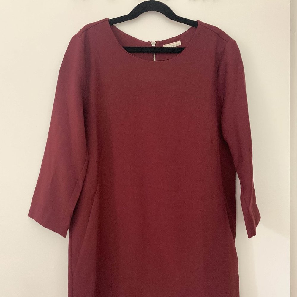 Gap Dark Burgundy Red Shift Dress